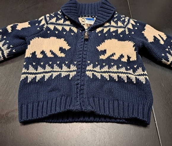 Old Navy Baby Fair Isle Zip Up Knit Cardigan  Size  0-3mo. - Picture 1 of 7